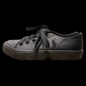 Polo Ralph Lauren Kids Cantor II Black Lace-Up Sneakers